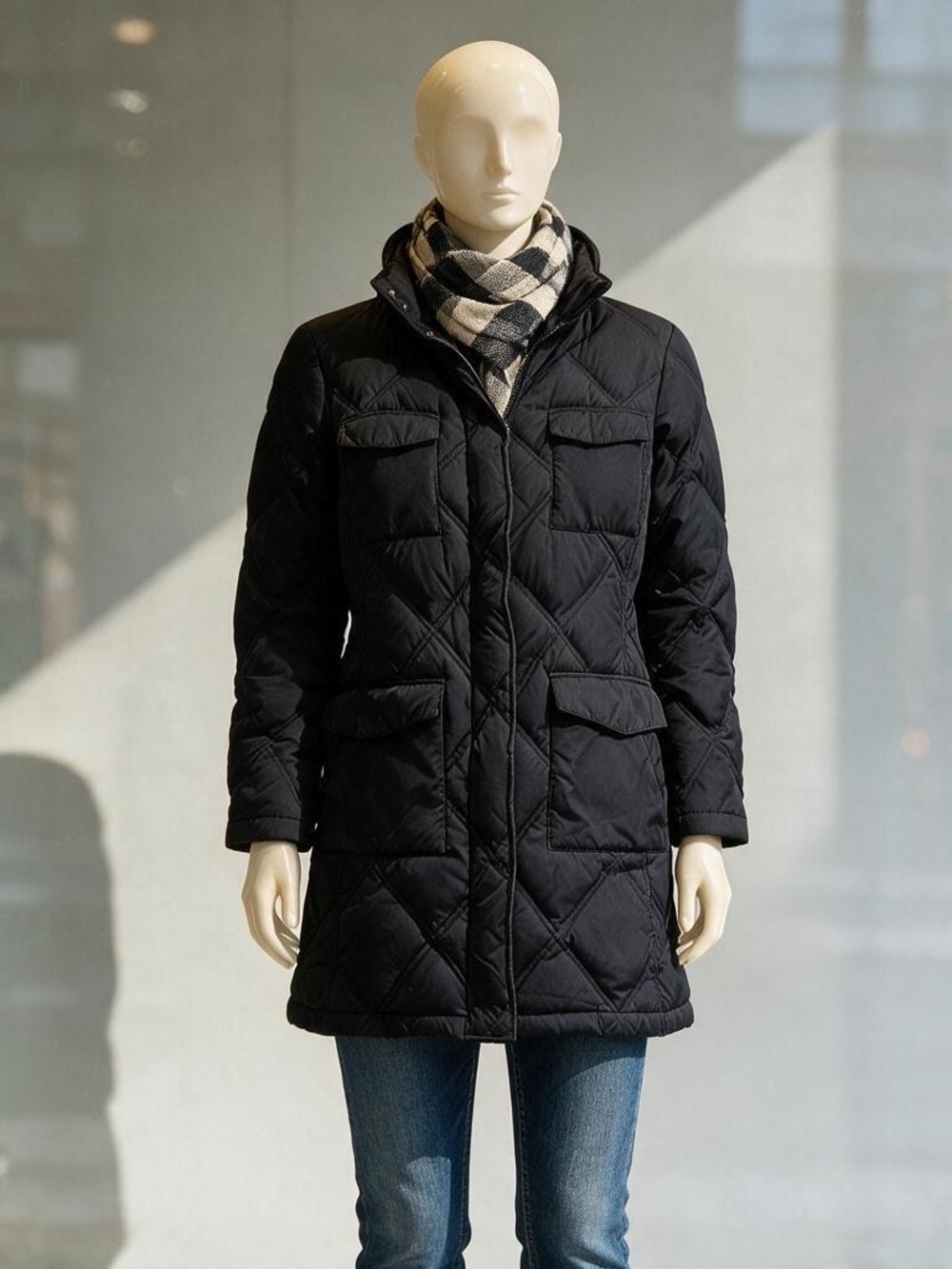 Lands’ End Black Puffer Coat
